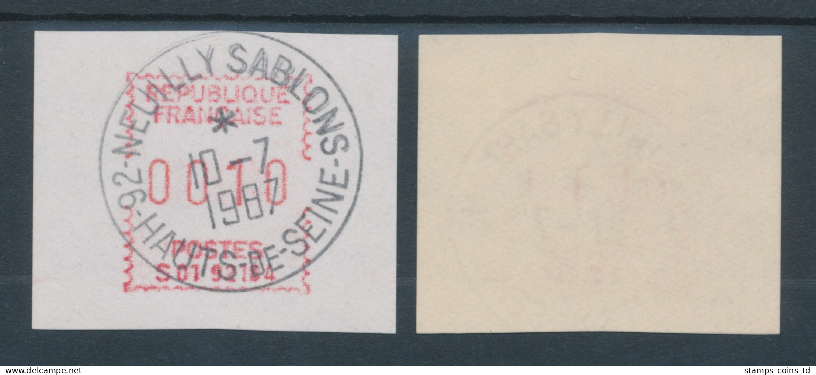 Frankreich FRAMA/SATAS-ATM  S01 92184 Seltenes Camp-Papier Dick/weiss, ATM O  - Other & Unclassified