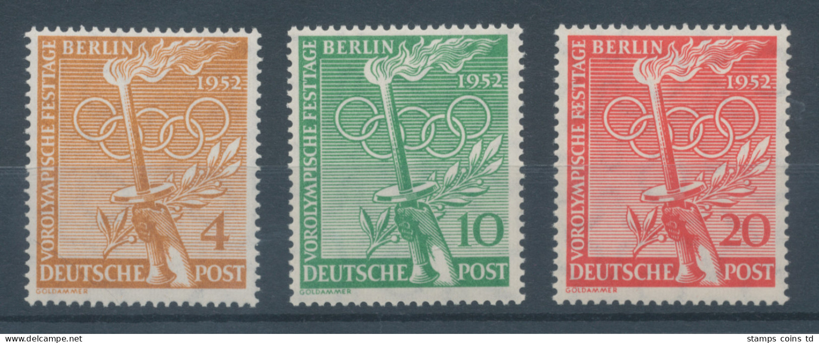 Berlin 1952, Vorolympische Festtage, Mi.-Nr. 88-90 ** - Ungebraucht