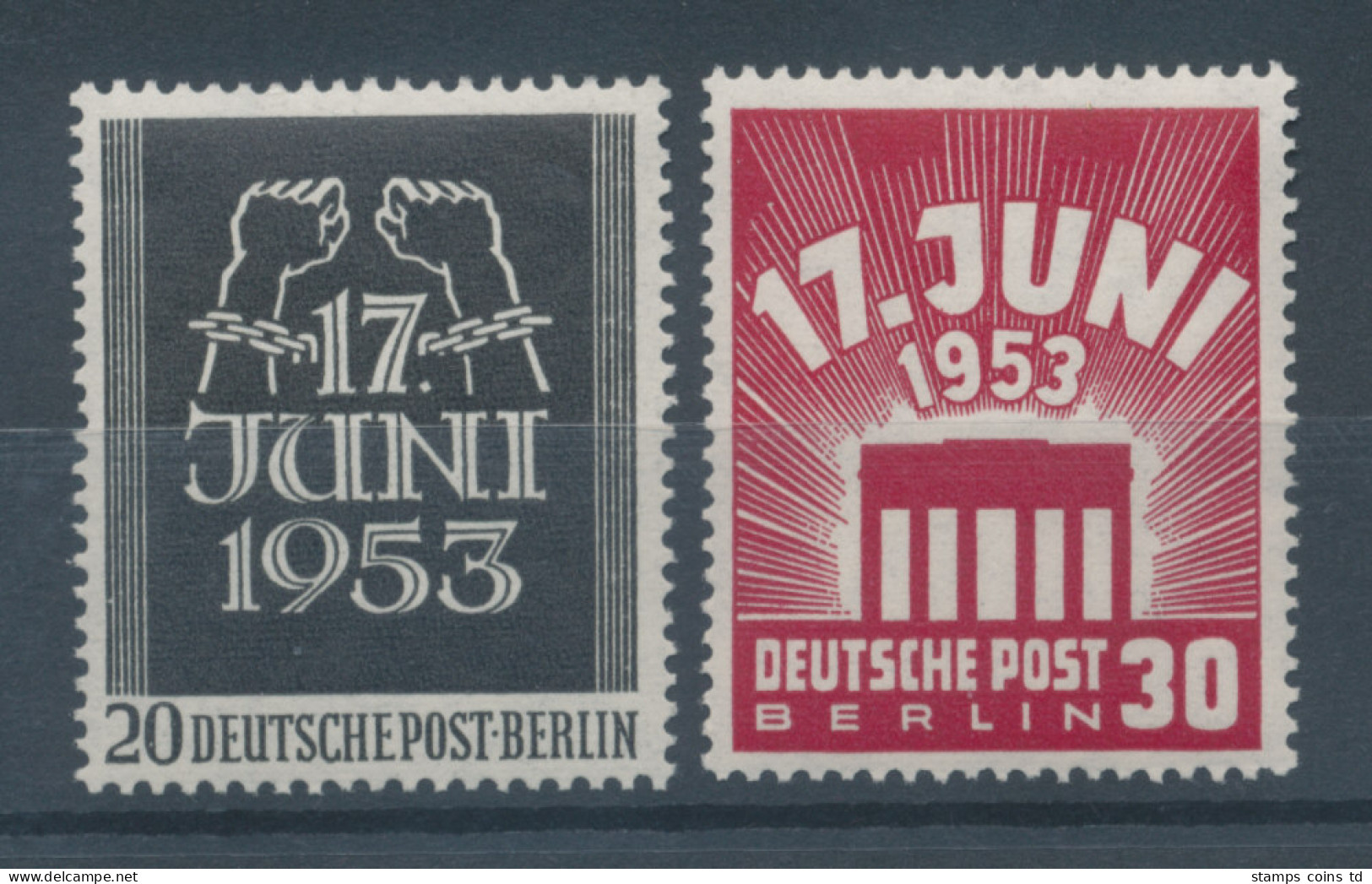 Berlin 1953, Volksaufstand DDR 17.Juni 1953, Kpl. Satz Mi.-Nr. 110-111 ** - Ungebraucht