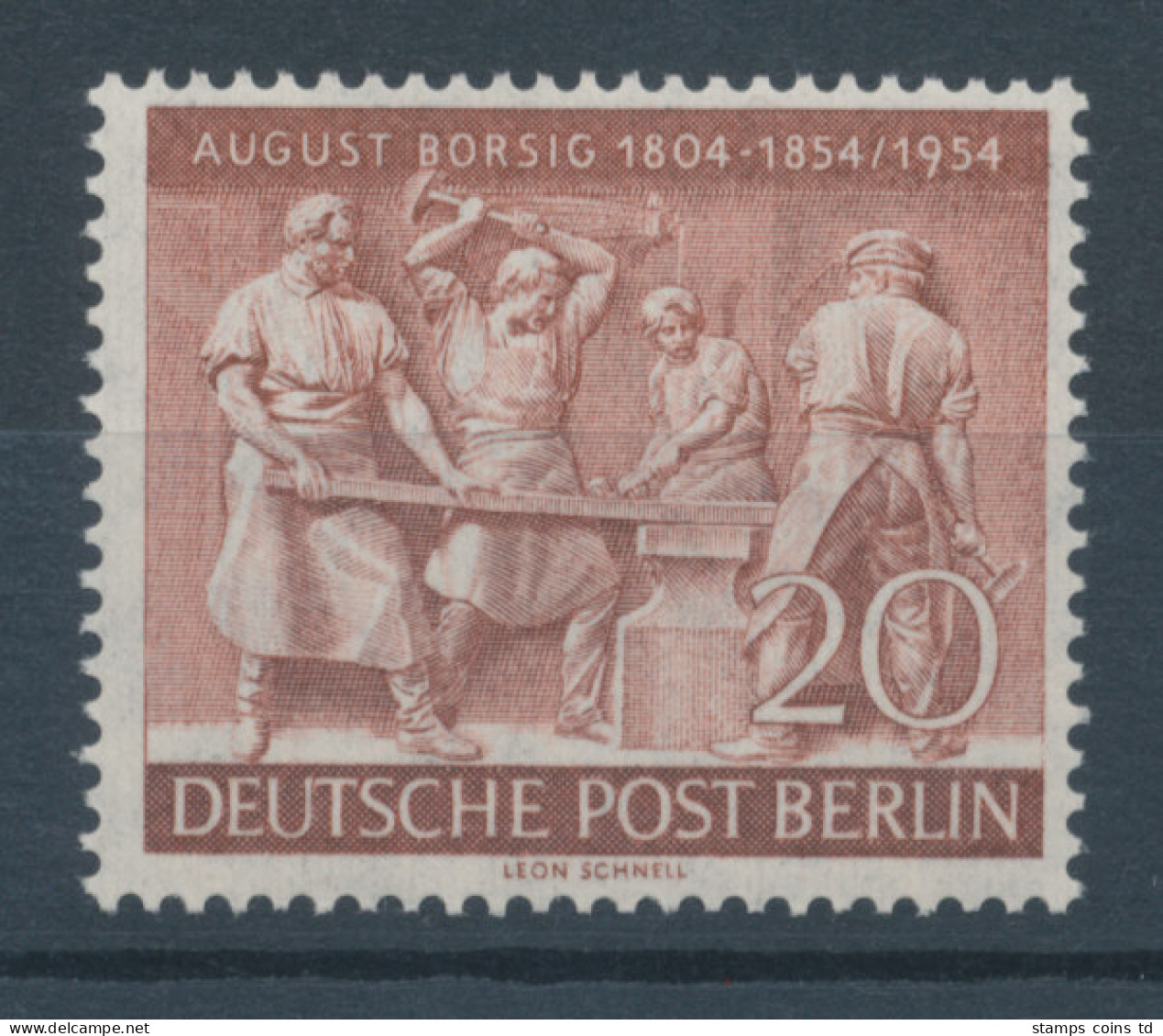 Berlin 1954, August Borsig, Mi.-Nr. 125 ** - Ungebraucht