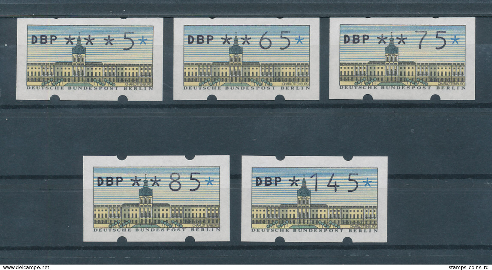 Berlin Automatenmarken Kpl. Satz 5 Werte 5-145 Pfg **  - Rolstempels