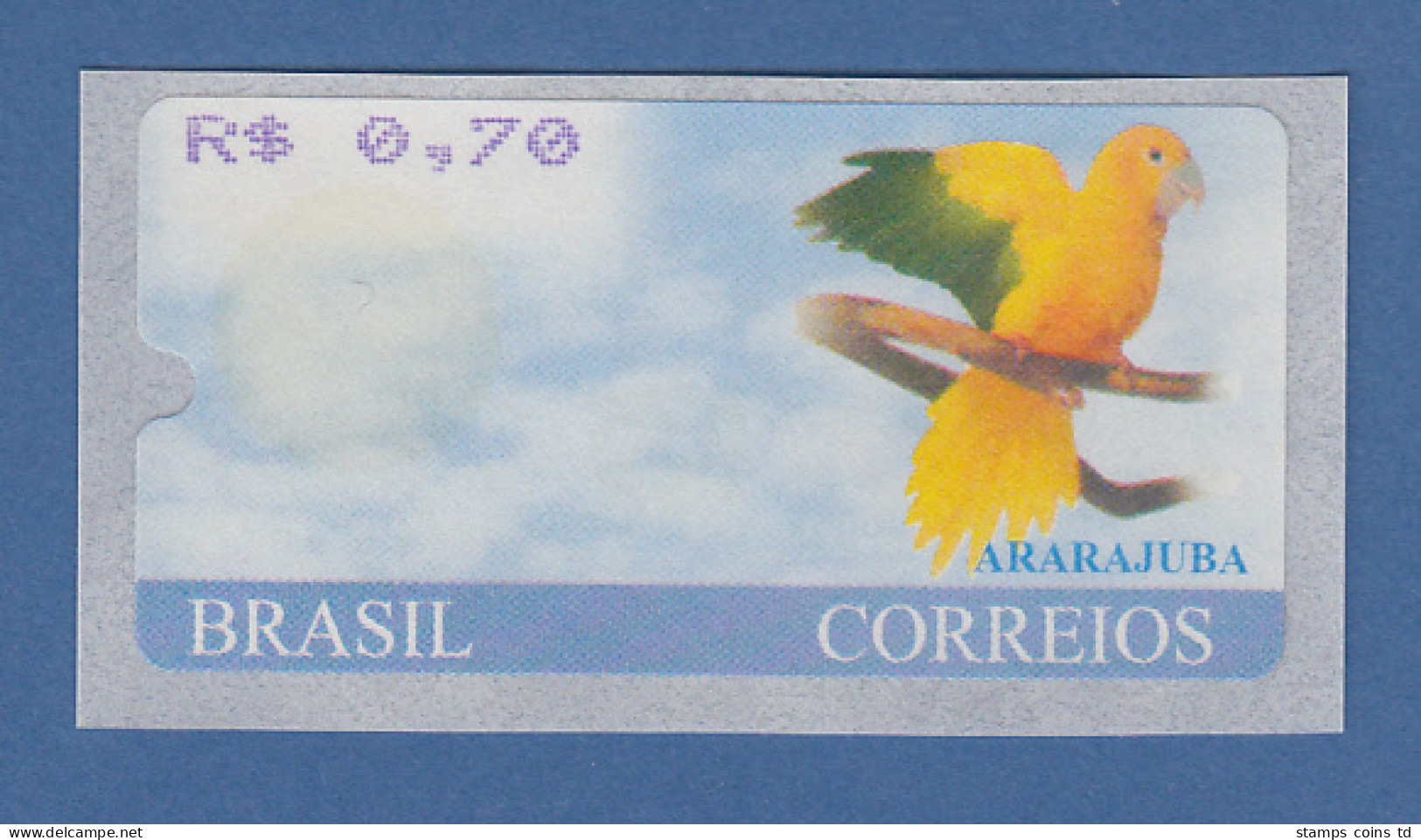 Brasilien ATM Ararajuba, Mi.-Nr. 8, Einzelwert R$ 0,70 ** - Franking Labels