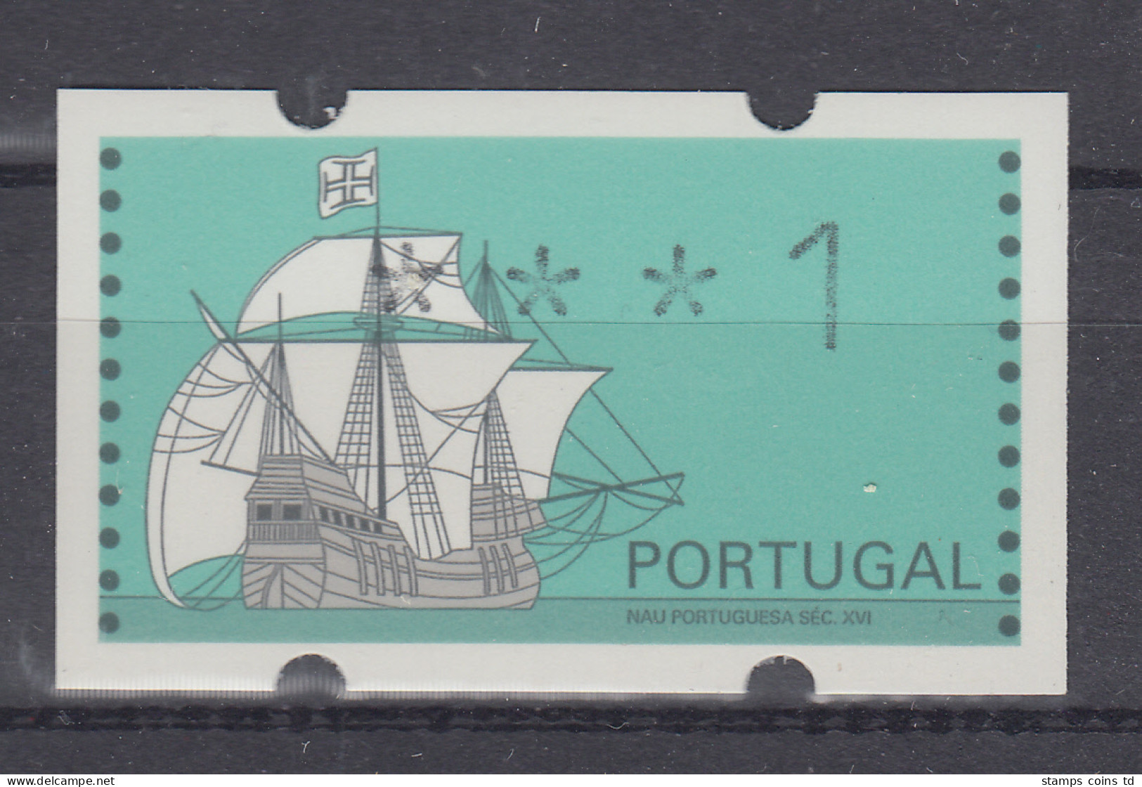 Portugal Klüssendorf ATM Segelschiff Nau ** - Vignette [ATM]