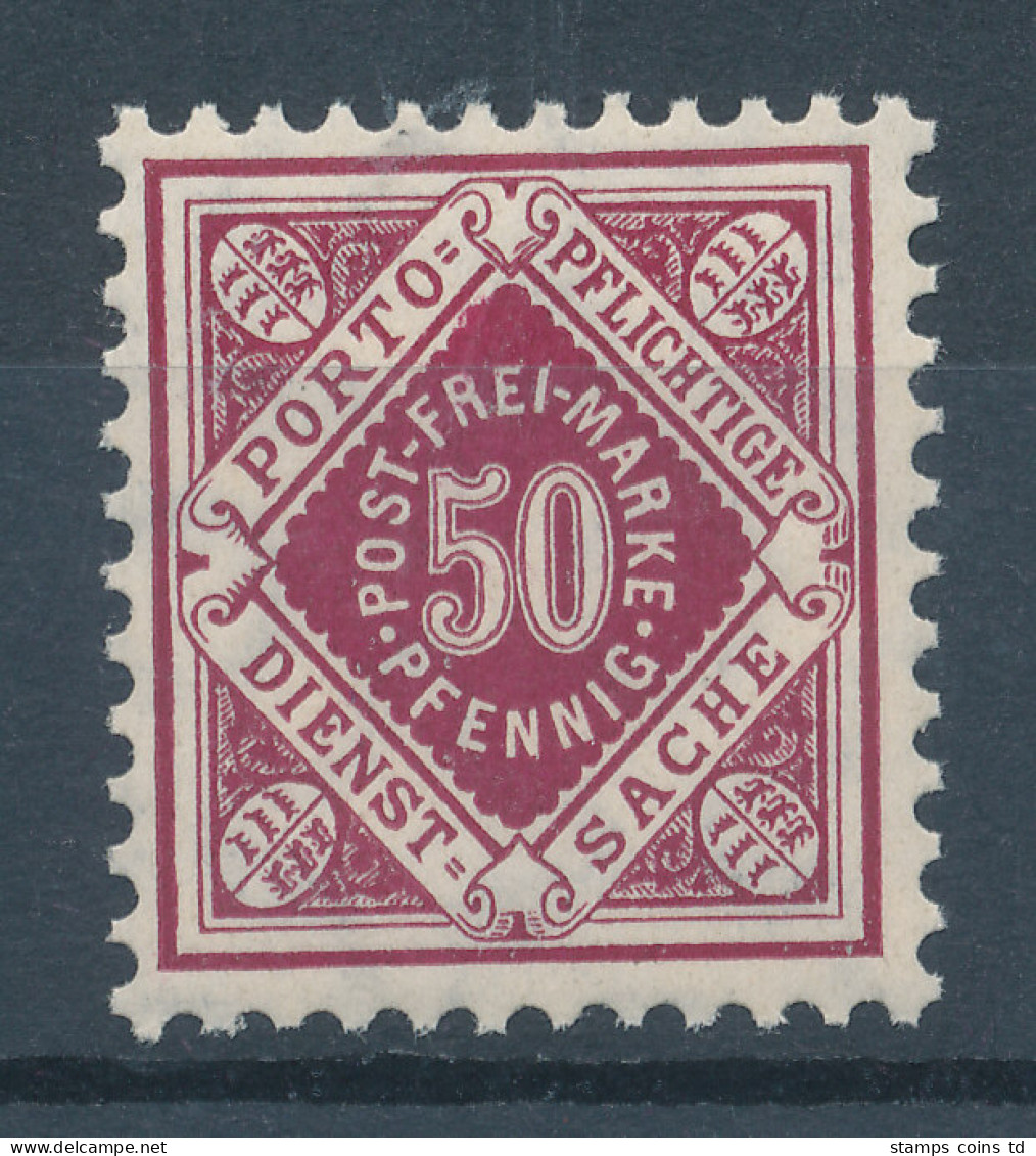 Württemberg Dienstmarke 50 Pfg Karmin, Mi.-Nr. 118 **  - Mint