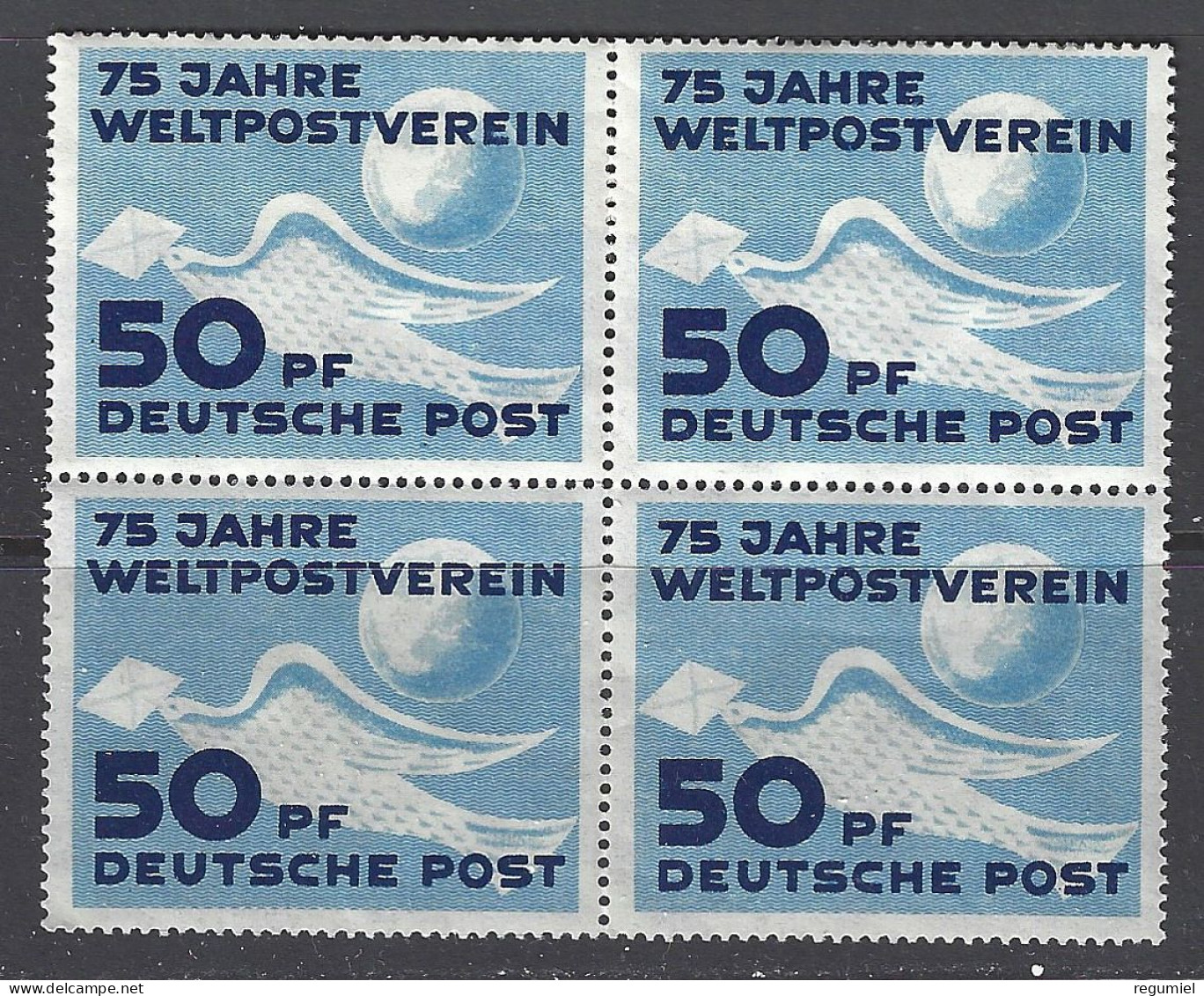 Alemania Zona Sovietica  59 ** MNH. 1949. Bloque De 4 - Nuevos