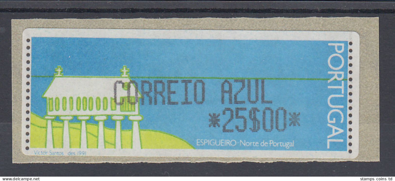 Portugal Monetel-LISA ATM Kornspeicher / Espigueiro, CORREIO AZUL 25 Esc.** - Automatenmarken [ATM]