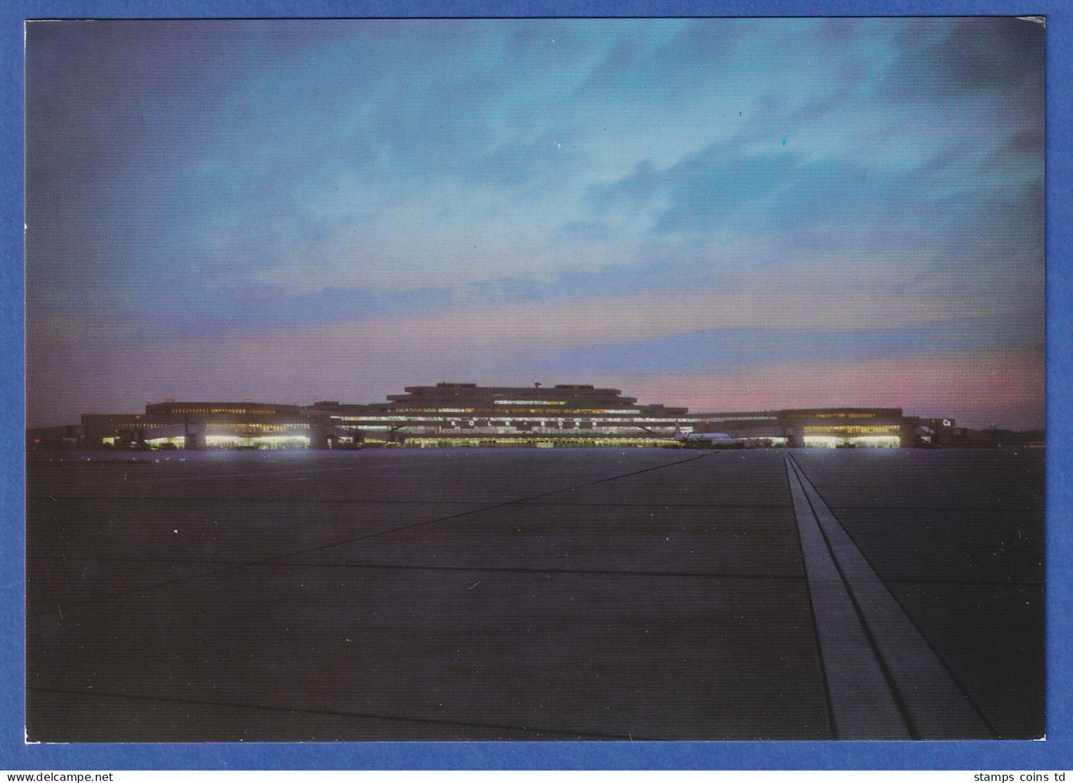 AK Flughafen Köln / Bonn Airport Empfangsanlage Vom Vorfeld In Dämmerung, Neu - 100 - 499 Cartoline