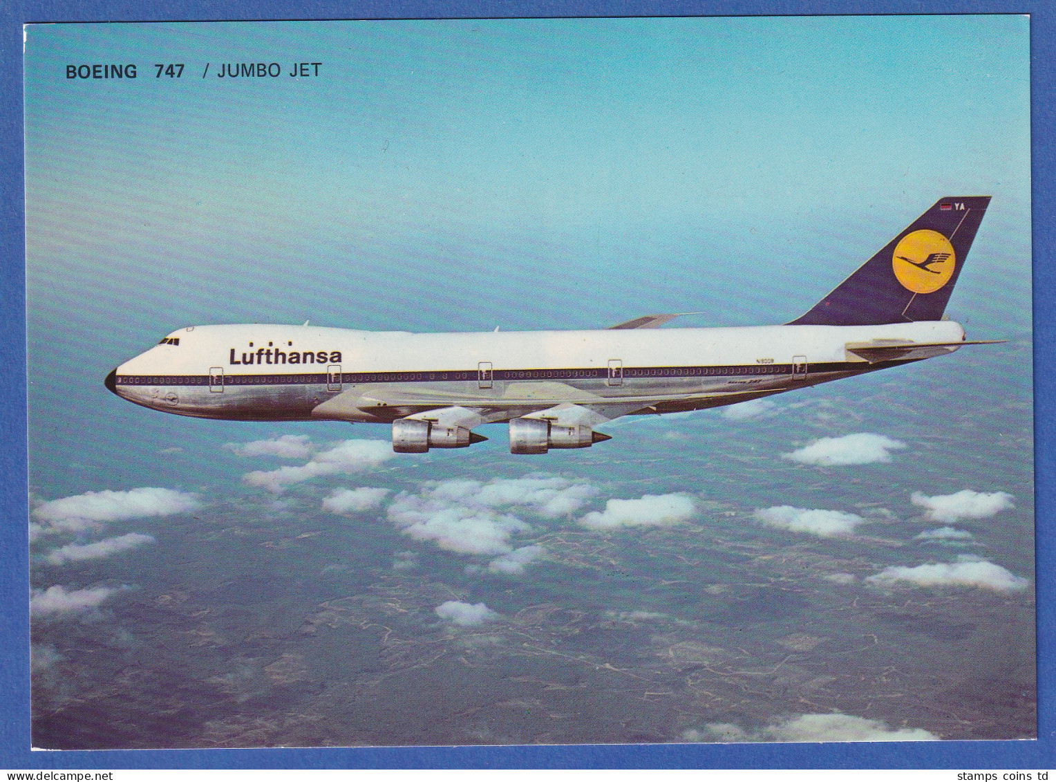 AK Lufthansa Boeing 747 Jumbo Jet 1970er Jahre, Unbeschrieben - 100 - 499 Cartoline