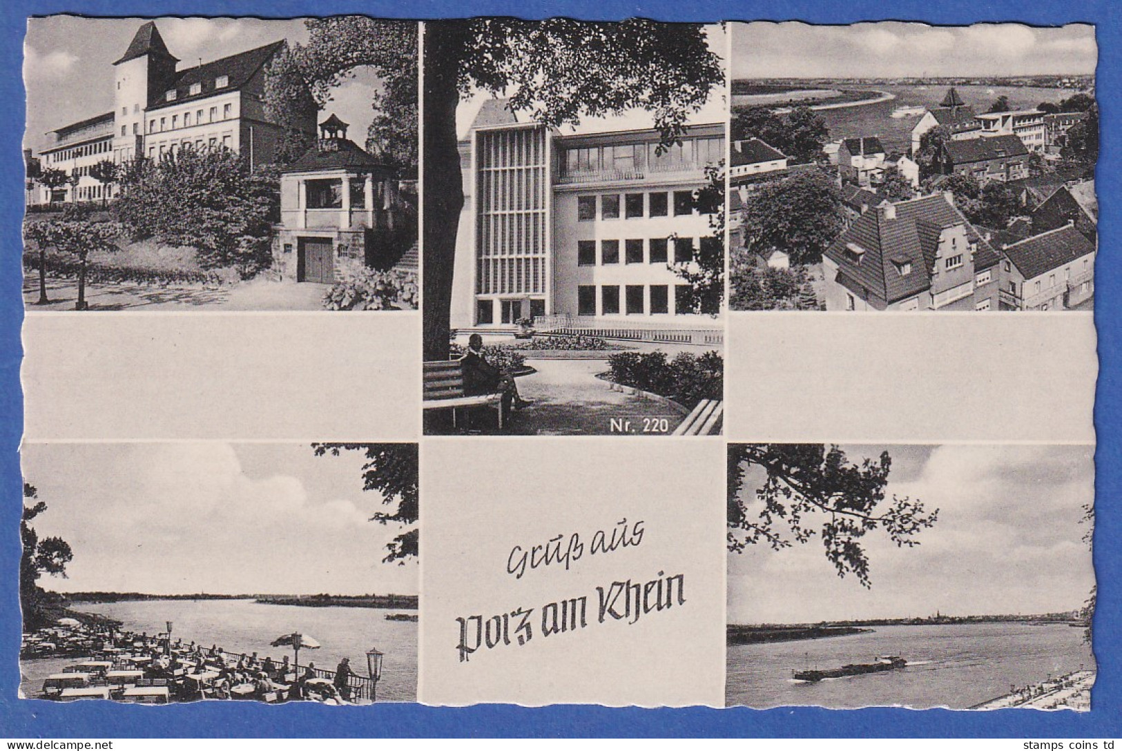 AK Gruß Aus Porz Am Rhein, 5 Ansichten S/w, Unbeschrieben - 100 - 499 Postcards