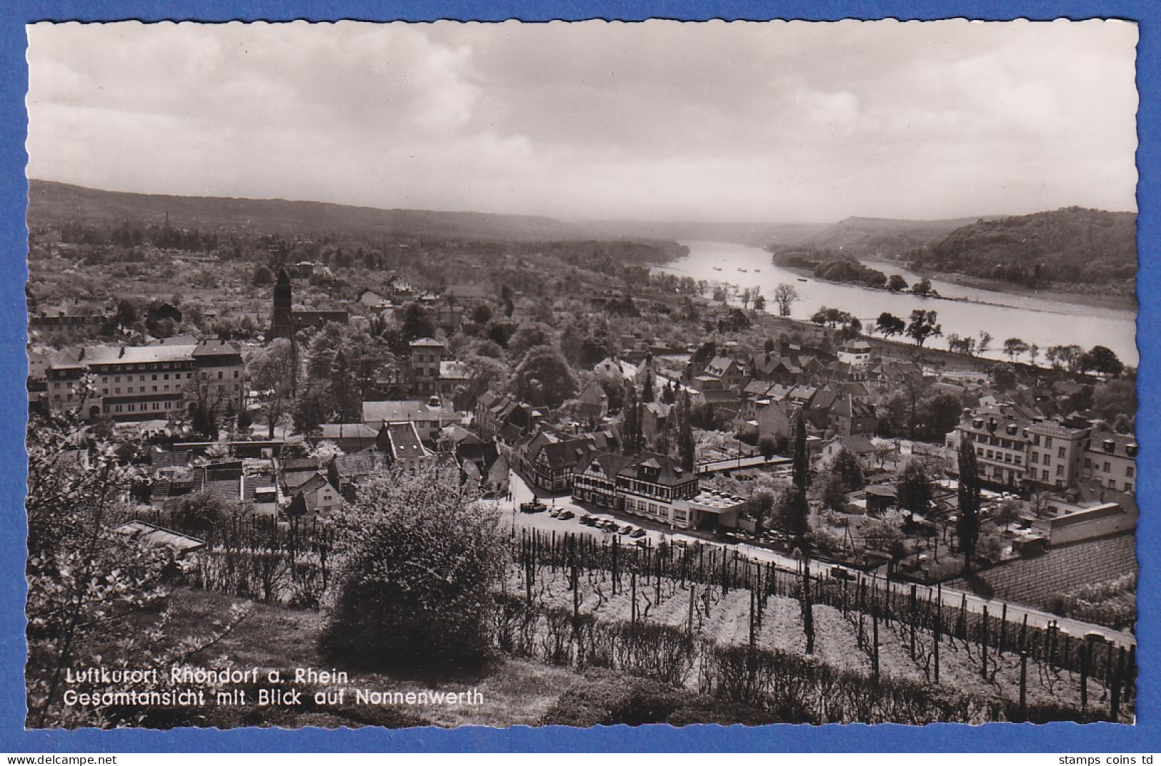 AK Luftkurort Rhöndorf Am Rhein Blick Auf Nonnenwerth S/w , Unbeschrieben - 100 - 499 Cartes