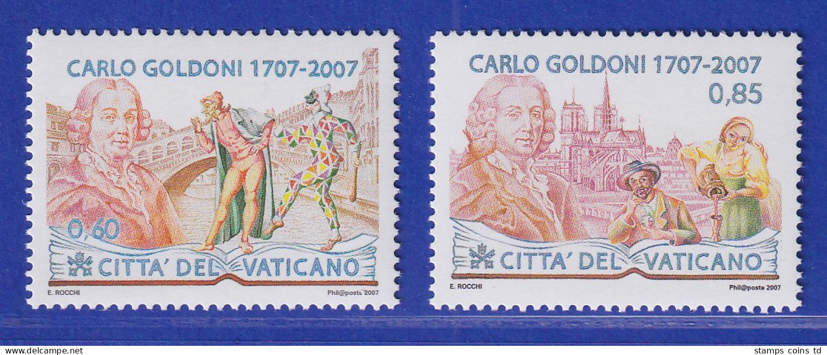 Vatikan 2007 Mi.-Nr. 1580-1581 Satz Kpl. ** Carlo Goldoni - Otros & Sin Clasificación