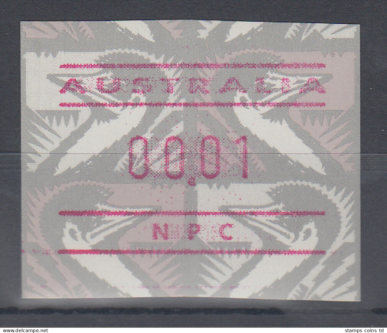 Australien Frama-ATM Emu Grau NPC (National Philatelic Centre) ** - Timbres De Distributeurs [ATM]