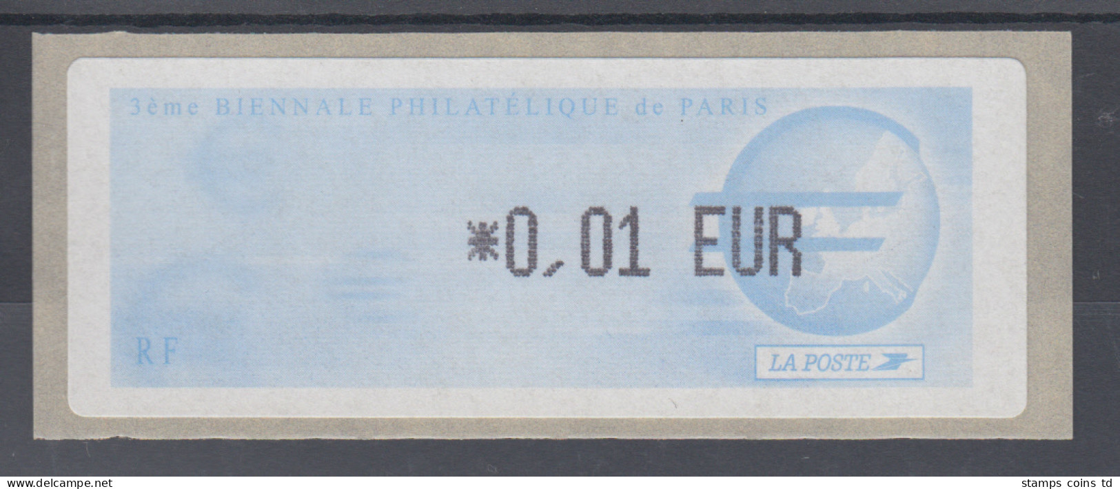 Frankreich LISA-ATM Biennale Paris, 2001, Wert 0,01 EUR ** - Sonstige & Ohne Zuordnung