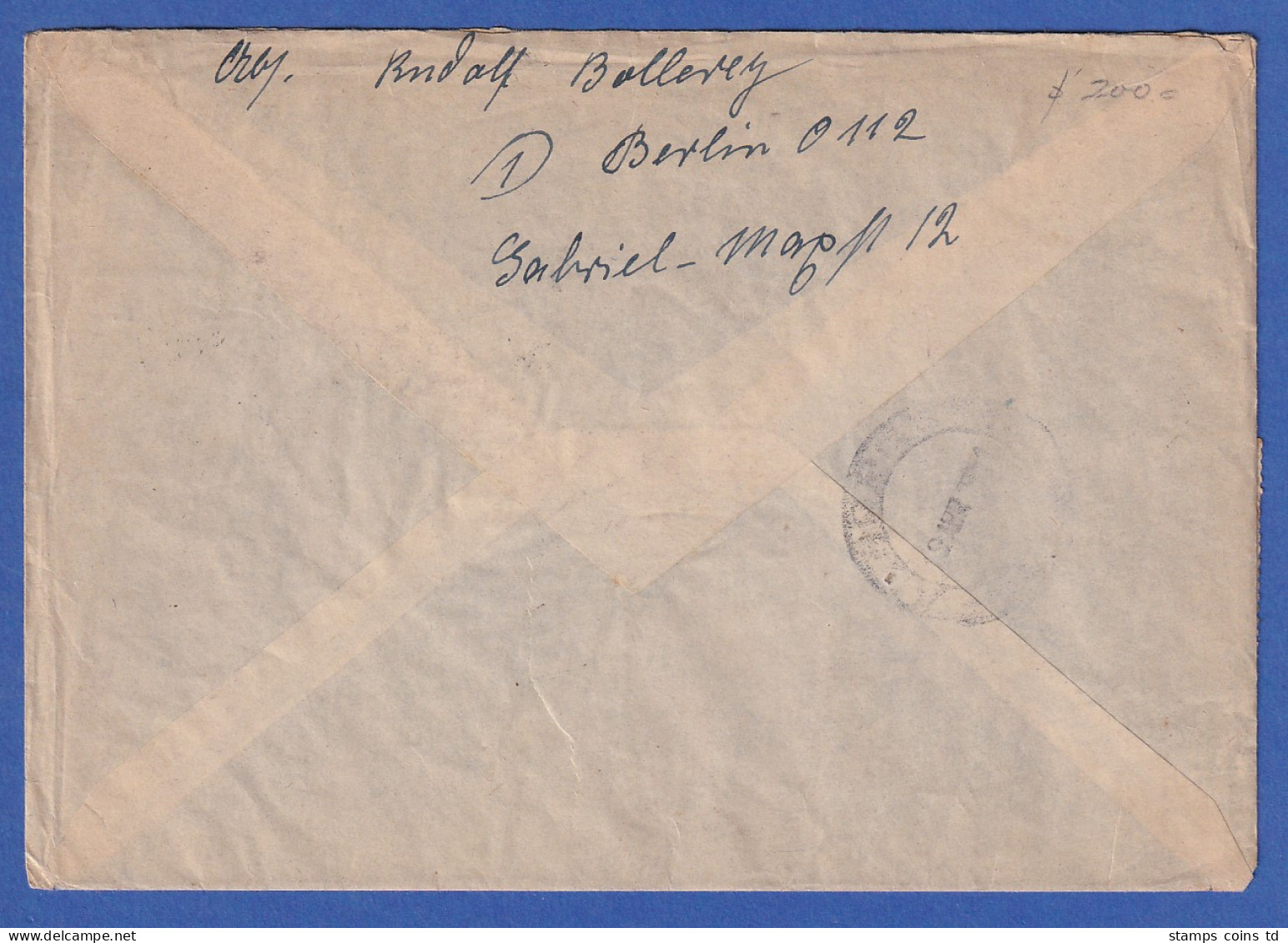 DDR 1951 Lp-Brief Nach Paraguay Mit U.a 2x Mi.-Nr. 270, O BERLIN O 11.4.51 - Autres & Non Classés