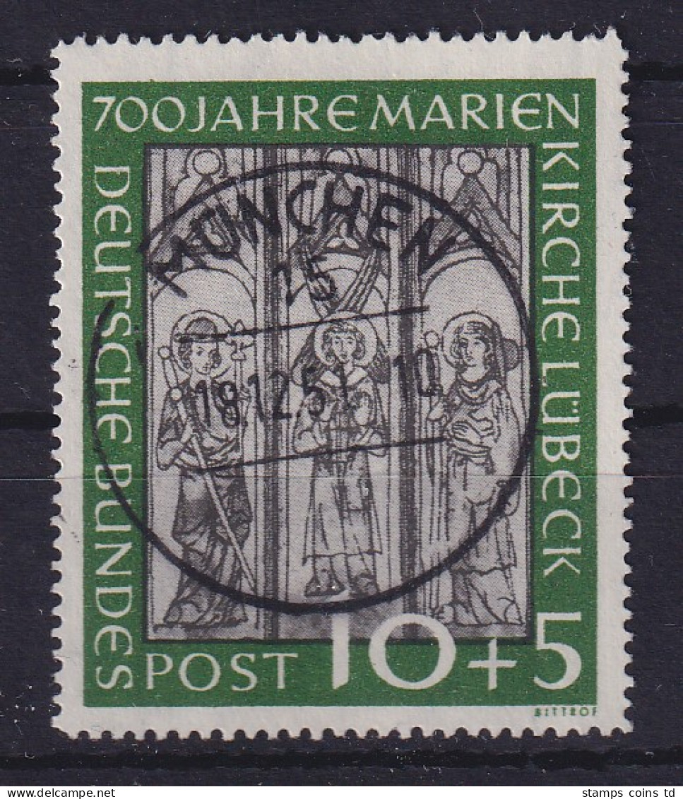 Bund 1951 Marienkirche Lübeck Mi.-Nr.139 Ideal Zentrisch Gestempelt MÜNCHEN - Gebraucht