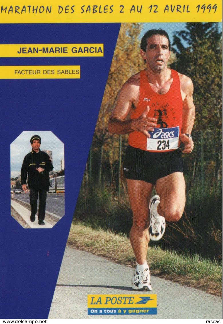 CLB - ATHLETISME - CPM - MARATHON DES SABLES DU 2 AU 12 AVRIL 1999 - JEAN MARIE GARCIA - FACTEUR DES SABLES - Athlétisme