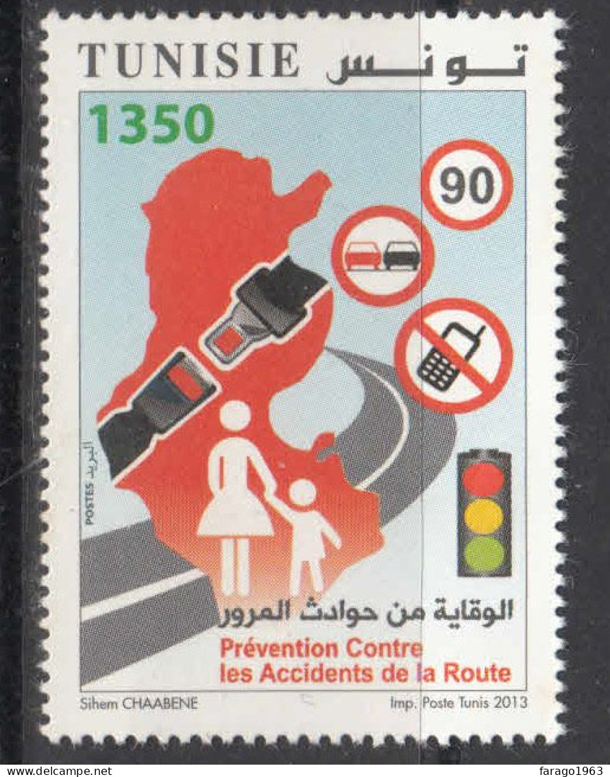 2013 Tunisia Driving Safety Health Complete Set Of 1 MNH - Tunisia (1956-...)