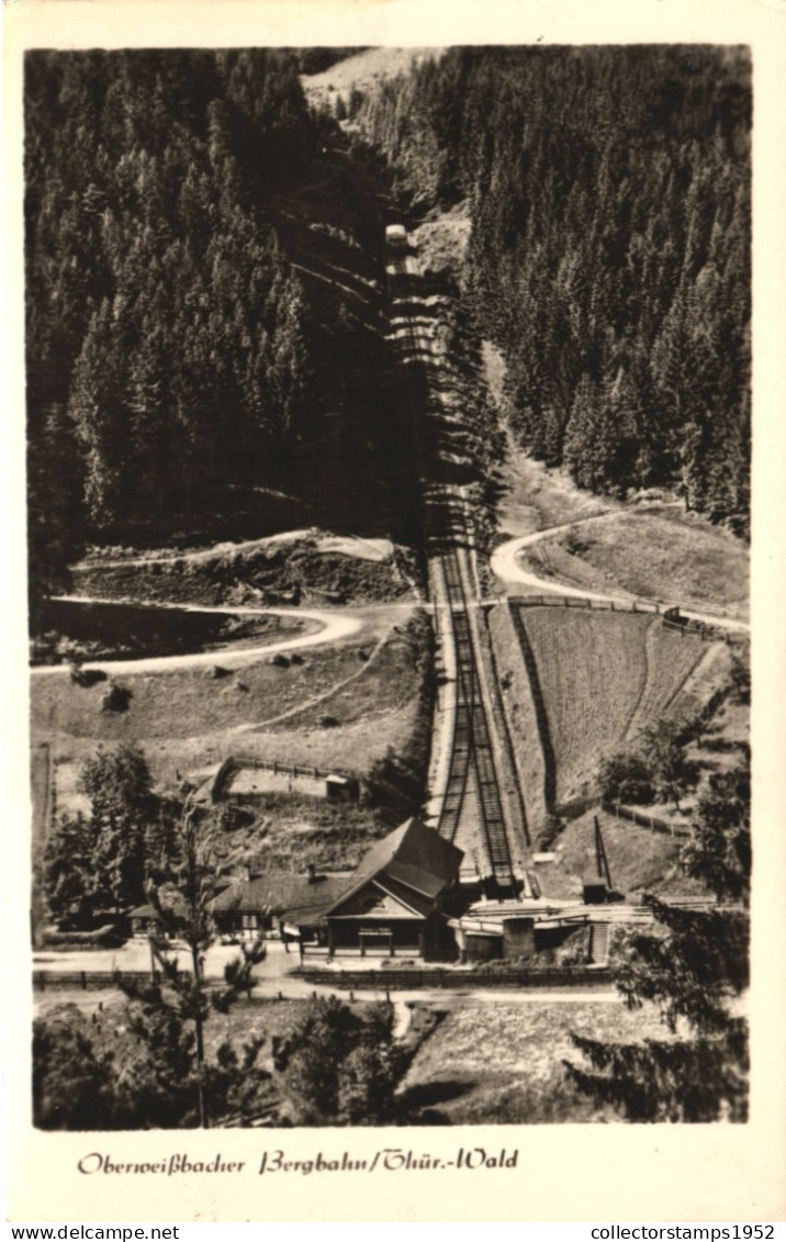 SCHWARZATAL, SAALFELD, THURINGIA, OBERWEISSBACHER BERGBAHN, RAILROAD, ARCHITECTURE, GERMANY, POSTCARD - Saalfeld