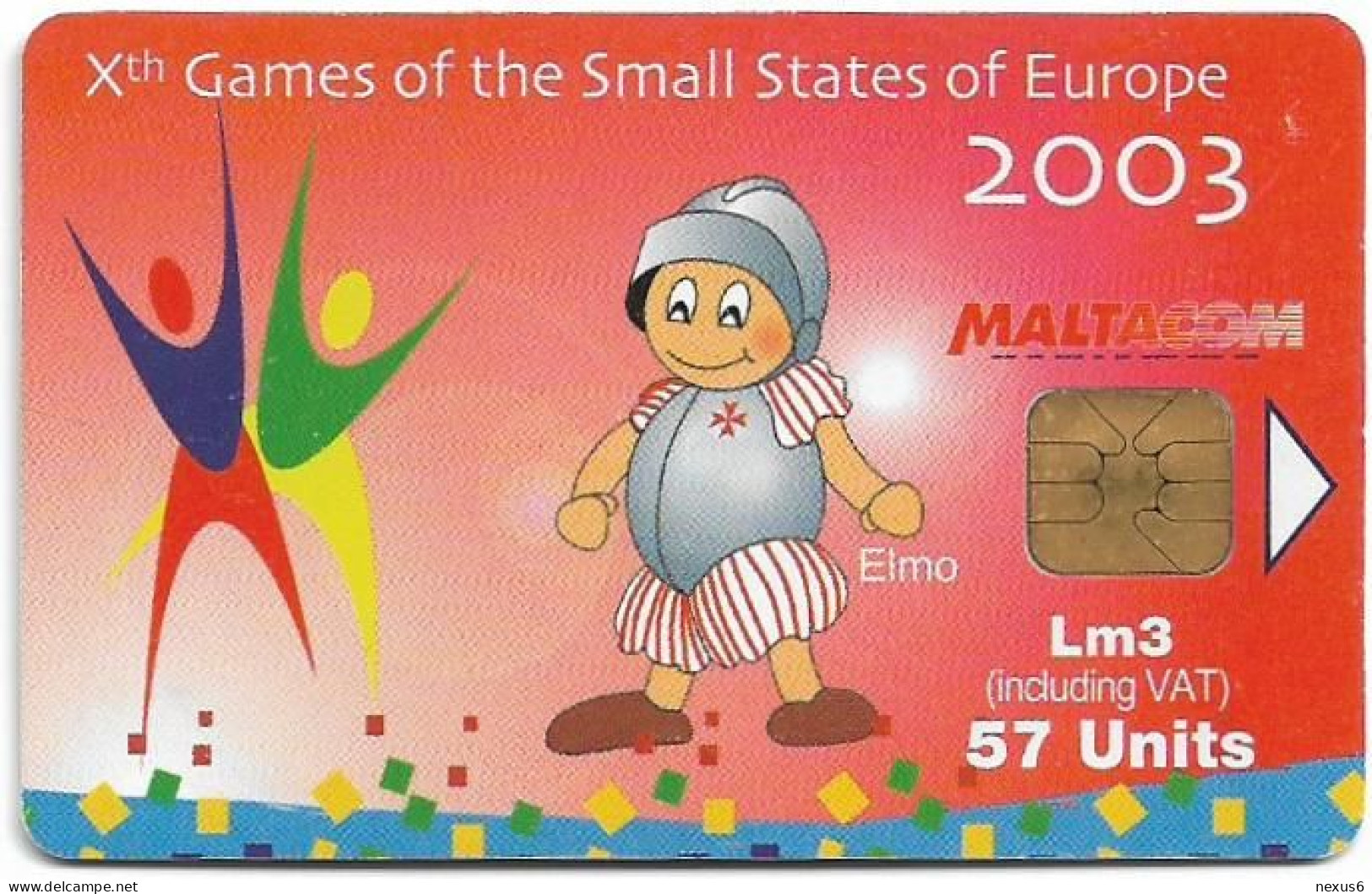Malta - Maltacom - Xth Games Of The Small States Of Europe, 06.2003, 57U, 25.000ex, Used - Malte