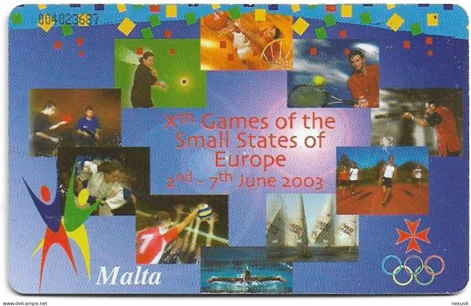 Malta - Maltacom - Xth Games Of The Small States Of Europe, 06.2003, 57U, 25.000ex, Used - Malte