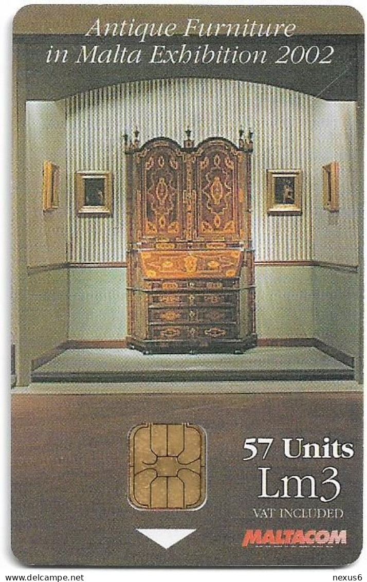 Malta - Maltacom - Antique Furniture 2, Riccione 2002, 09.2002, 57U, 15.000ex, Used - Malta