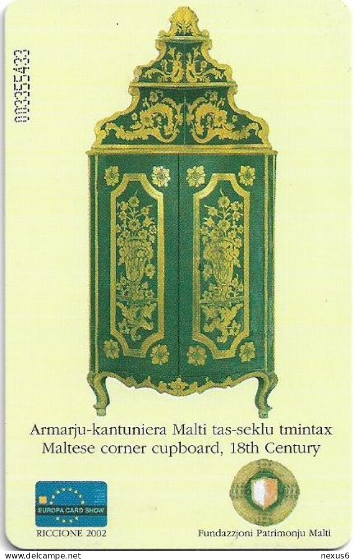 Malta - Maltacom - Antique Furniture 2, Riccione 2002, 09.2002, 57U, 15.000ex, Used - Malte