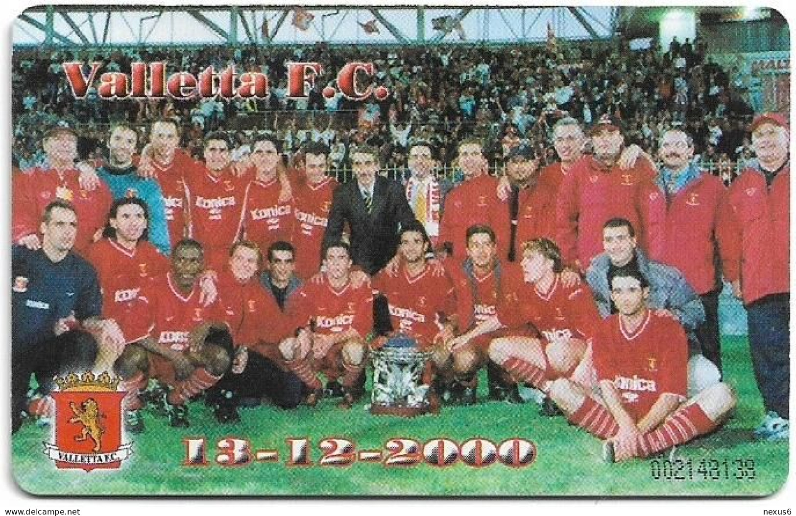 Malta - Maltacom - Valletta Football Club - 04.2001, 38U, 20.000ex, Used - Malta