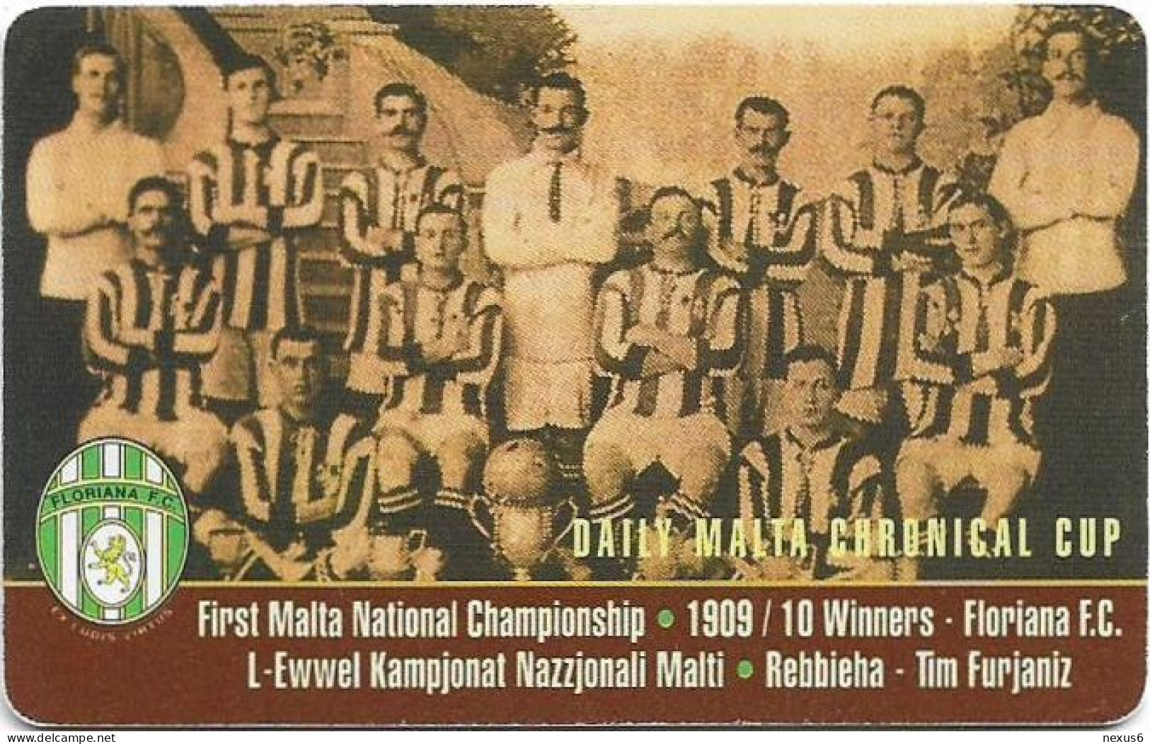Malta - Maltacom - Floriana Football Club, 12.1999, 40U, 10.000ex, Used - Malta
