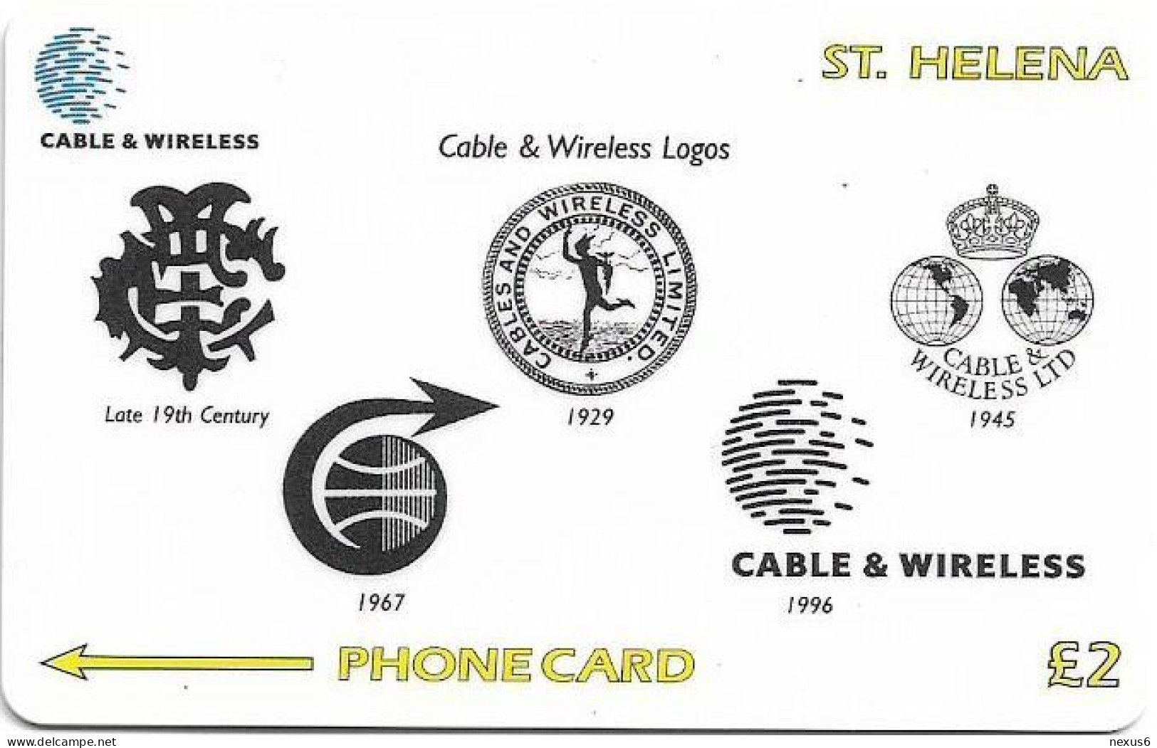 St. Helena - C&W - GPT - Cablage 100th Anniv. - C&W Logos - 327CSHD - 2£, 1.200ex, Used - Isola Sant'Elena