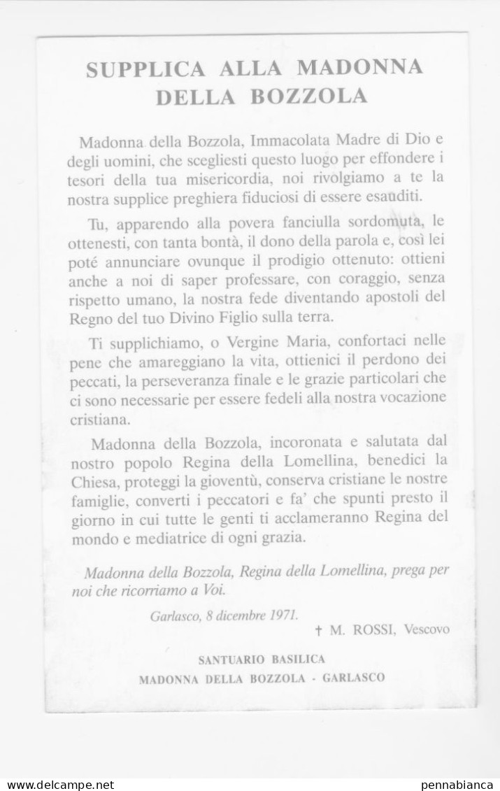 Madonna Della Bozzola-Garlasco ( 11x 7 ) - Images Religieuses