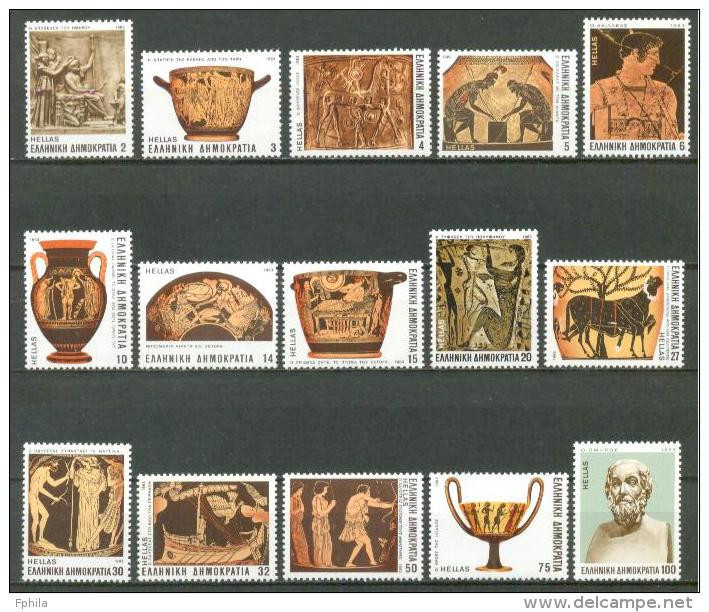 1983 GREECE EPIC POETRY OF HOMER MICHEL: 1531-1545 MNH ** - Unused Stamps