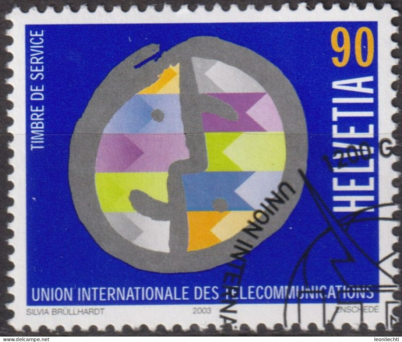 2003 CH / Dienstmarke UIT ° Mi:CH-UIT 18, Yt:CH S479, Zum:CH-UIT 18, Gesicht, 100 Jahre Internationale Fernmeldeunion - Oficial