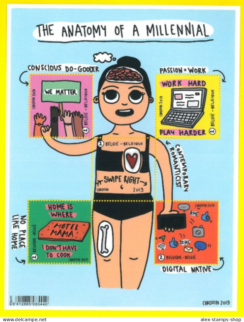 BELGIUM 2019 The Anatomy Of The Millennial (Youth Philately) - New Sheet - 2011-2020