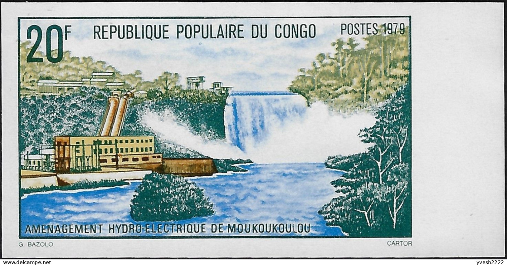 Congo Brazza 1979 Y&T558 Et 559, Non Dentelés. Aménagement Hydroélectrique Du Barrage De Moukoukoulou - Eau