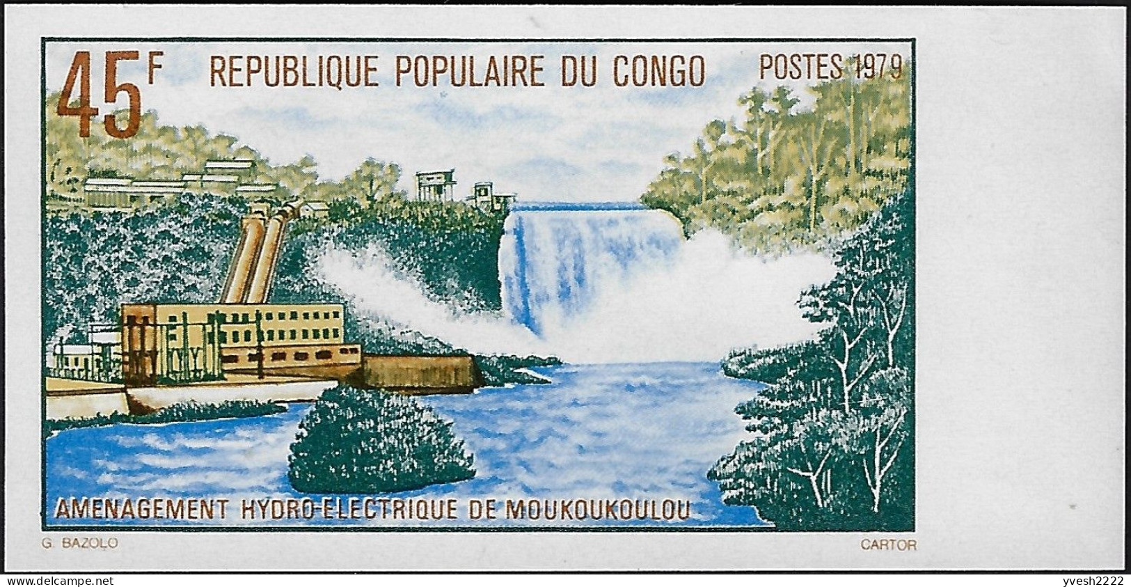 Congo Brazza 1979 Y&T558 Et 559, Non Dentelés. Aménagement Hydroélectrique Du Barrage De Moukoukoulou - Water