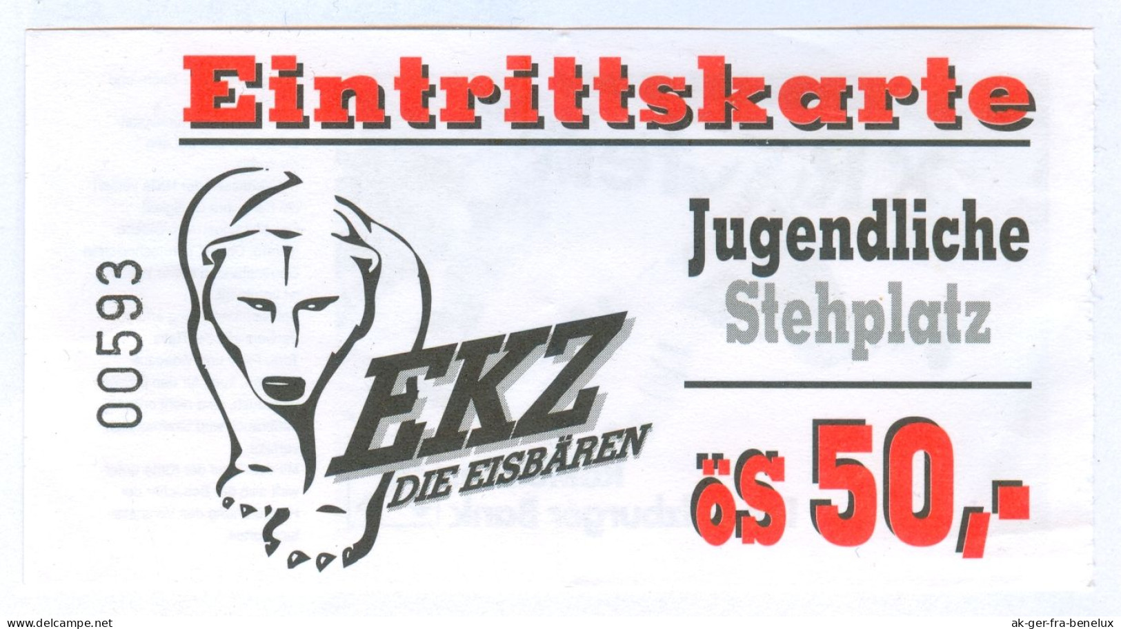 Ticket Eintrittskarte Eishockey EKZ Die Eisbären Zell Am See Pinzgauer Pinzgau Salzburg Österreich Austria Ice Hockey - Tickets - Vouchers