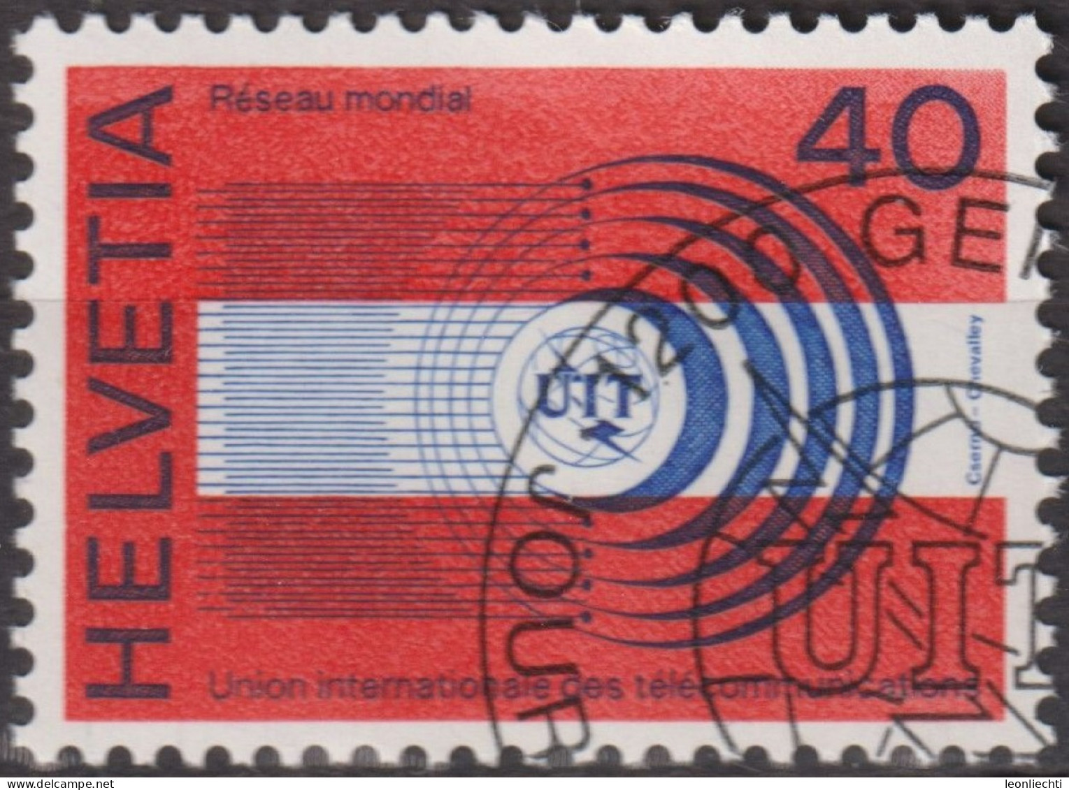 1976 CH / Dienstmarke UIT ° Mi:CH-UIT 11, Yt:CH S450, Zum:CH-UIT 11, Weltnachrichtennetz - Officials
