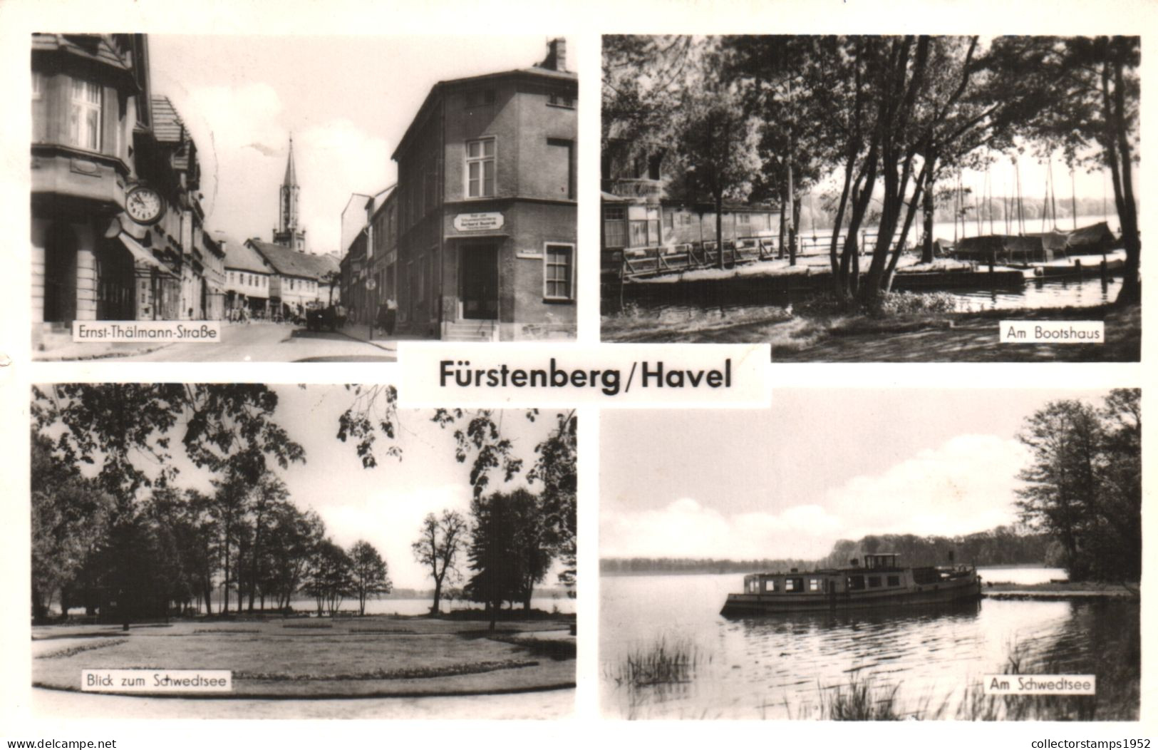 FURSTENBERG, LOWER SAXONY, MULTIPLE VIEWS, ARCHITECTURE, TOWER, LAKE, BOAT, GERMANY, POSTCARD - Fürstenberg