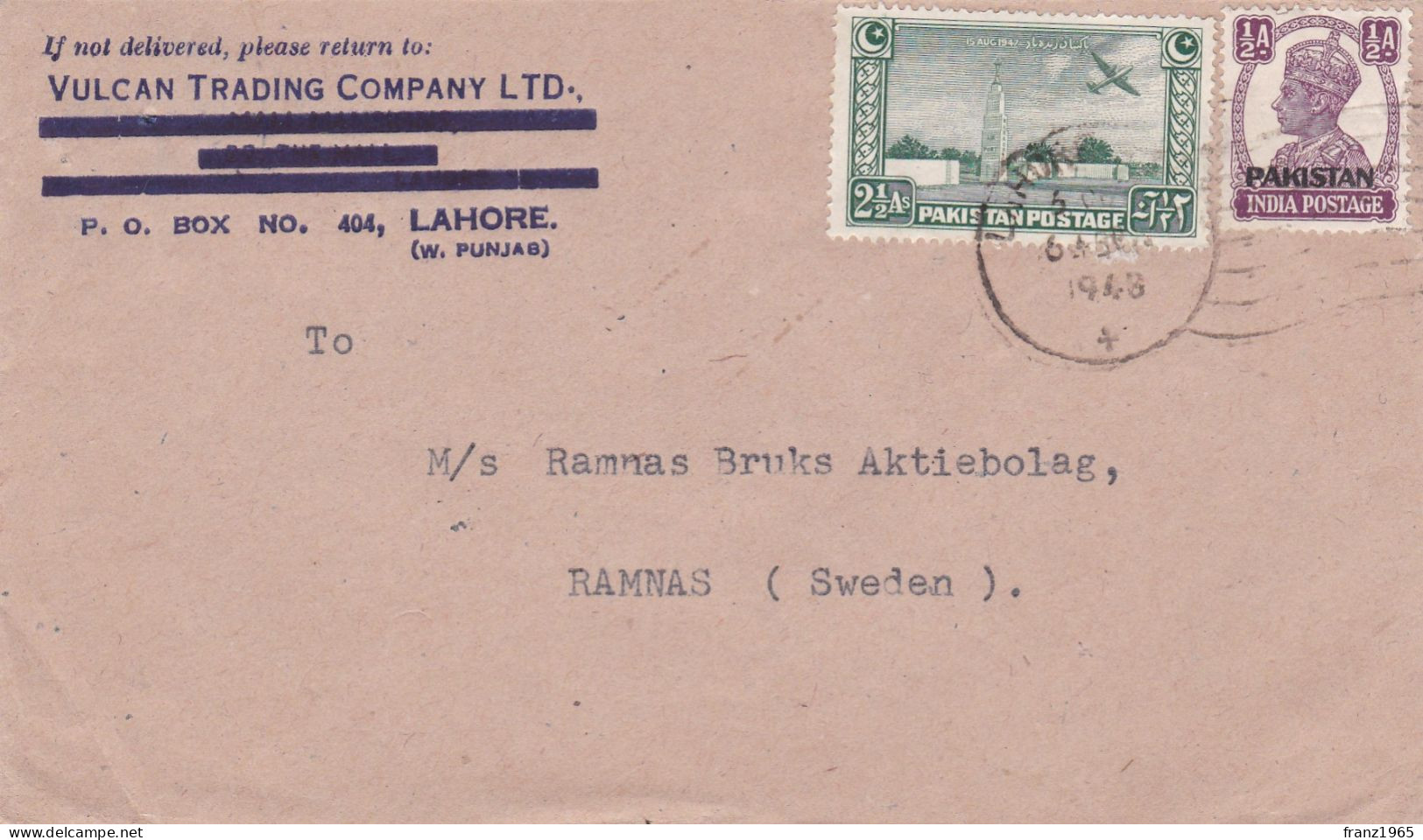 From Pakistan To Sweden - 40's - Pakistan