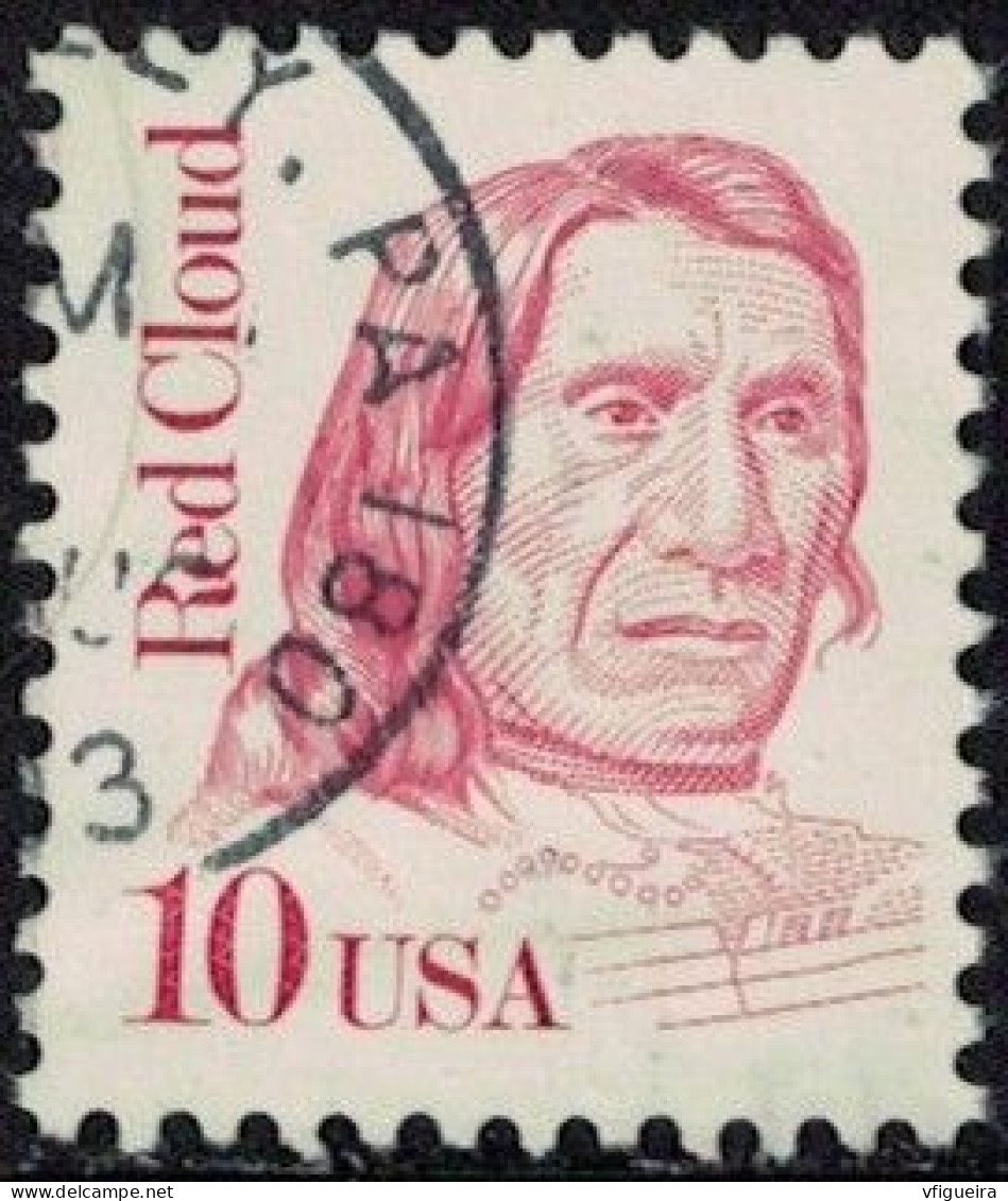 Etats Unis 1987 Oblitéré Used Indien Red Cloud Chef Des Amérindiens Sioux Oglalas SU - Usati