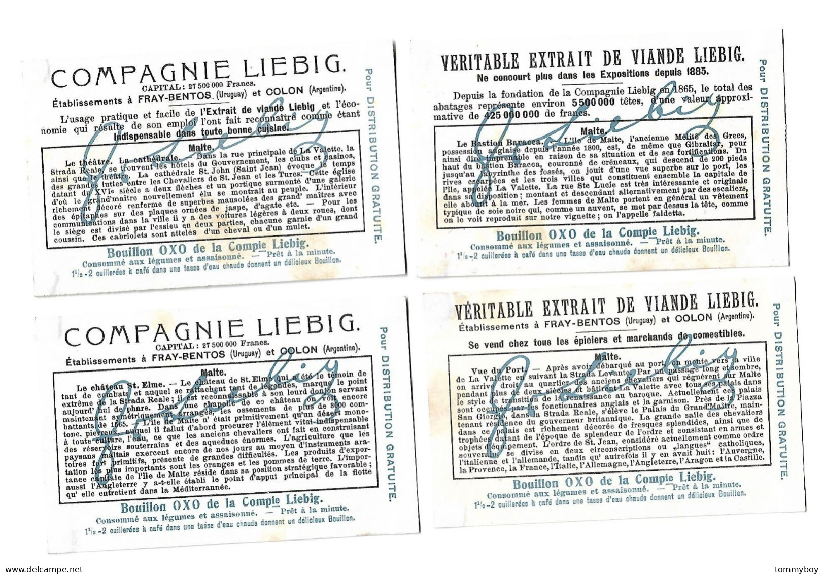 S 899, Liebig 6 Cards, Malte (spots On Backsides) - Liebig