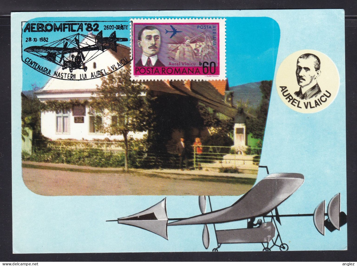 Romania - 1982 Aeromfila Exhibition Souvenir Card With Pictorial Handstamp - Briefe U. Dokumente