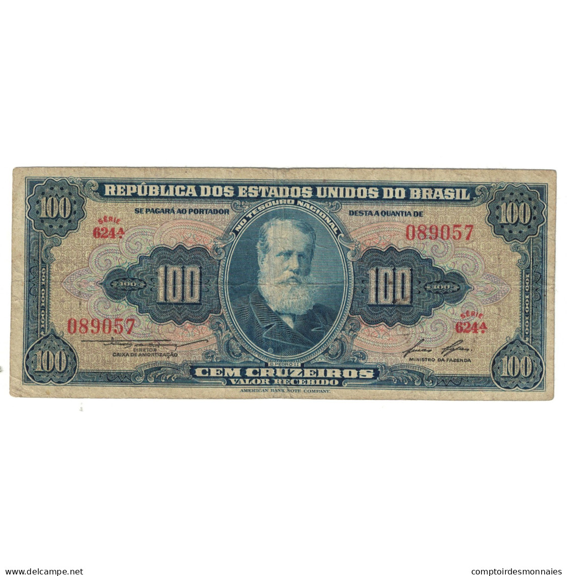 Billet, Brésil, 100 Cruzeiros, KM:170a, TB - Brasilien