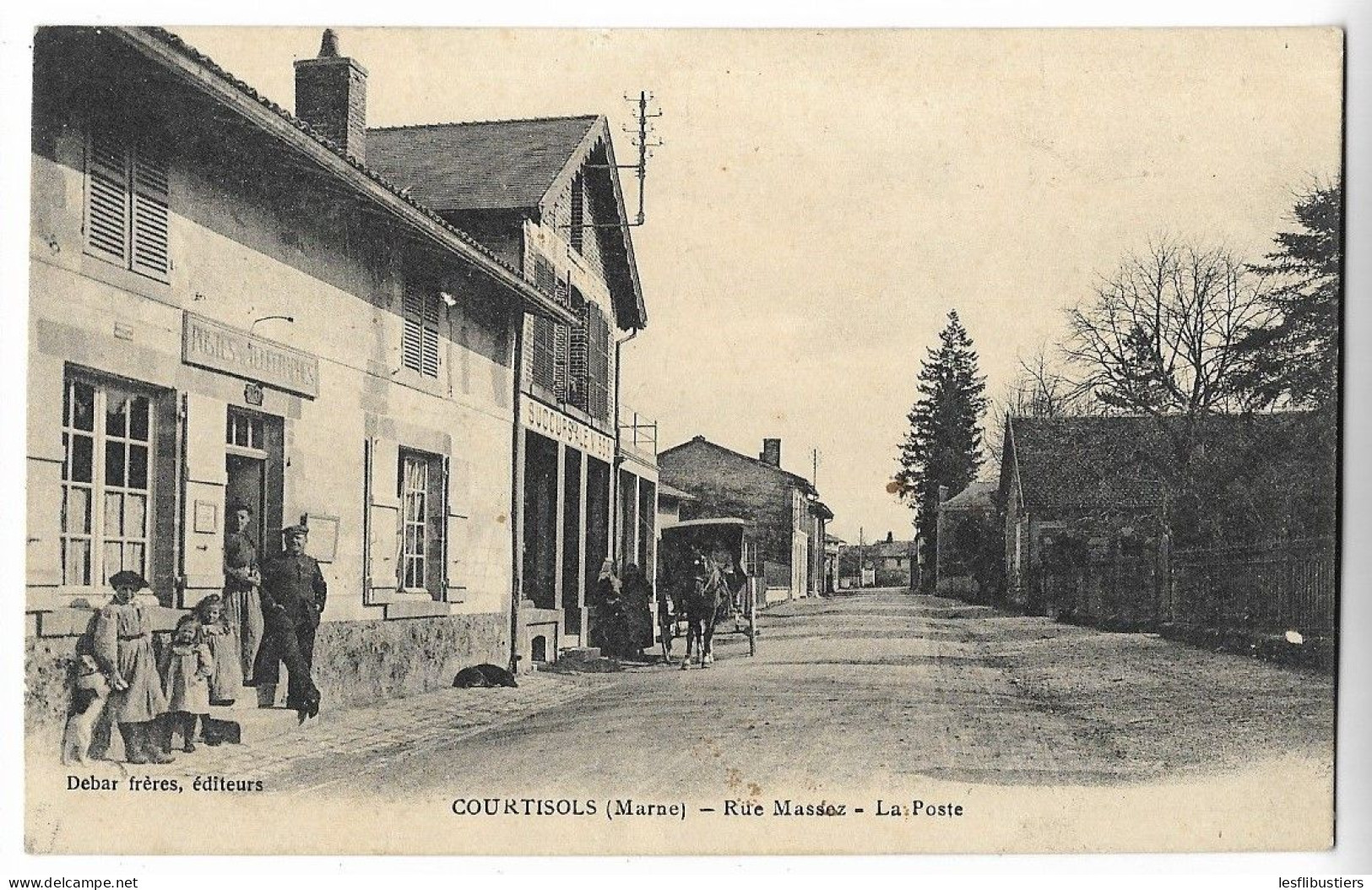 CPA 51 COURTISOLS Rue Massez - La Poste - Courtisols