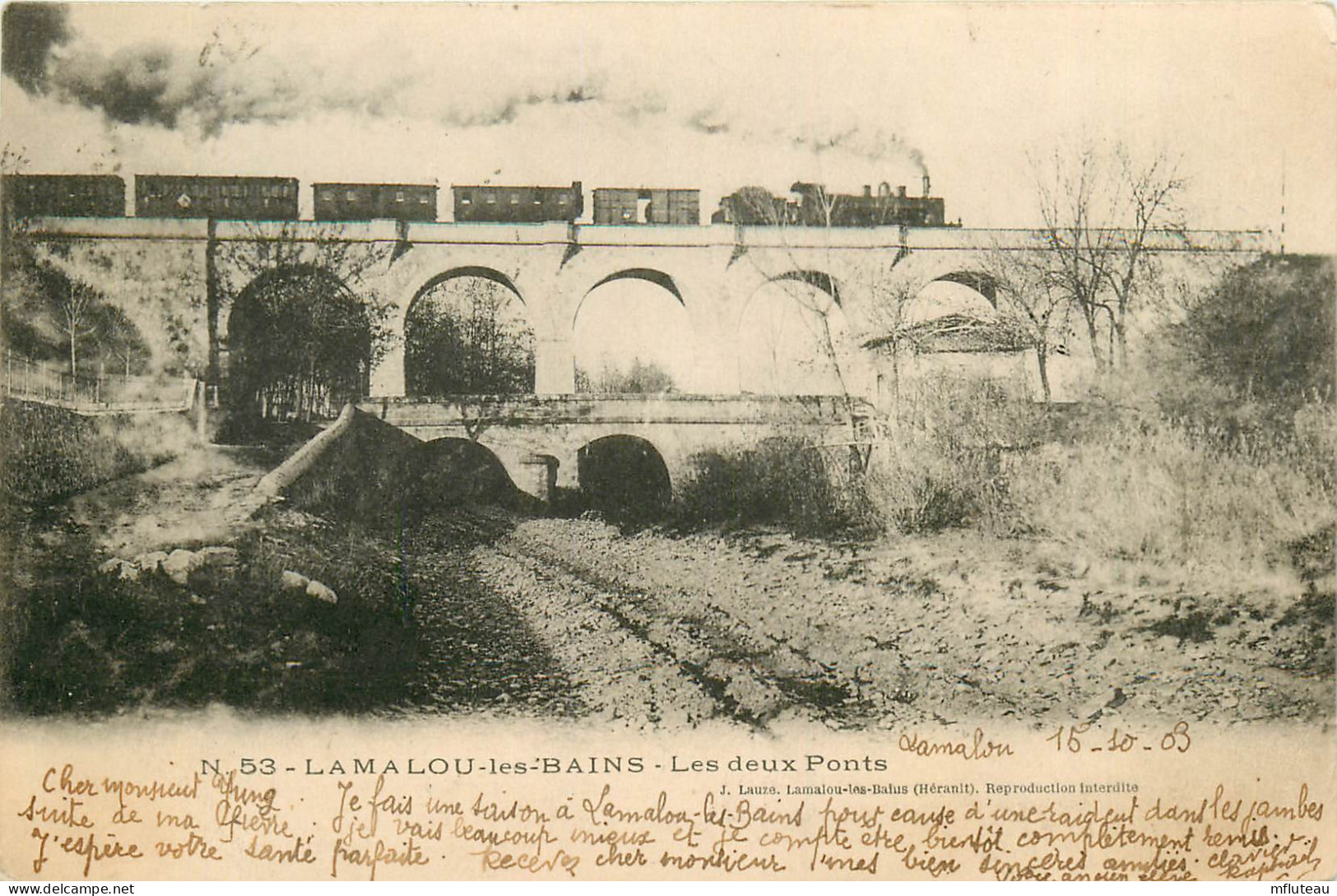 34* LAMALOU LES BAINS  Les Deux Ponts – Train    RL20,1245 - Lamalou Les Bains