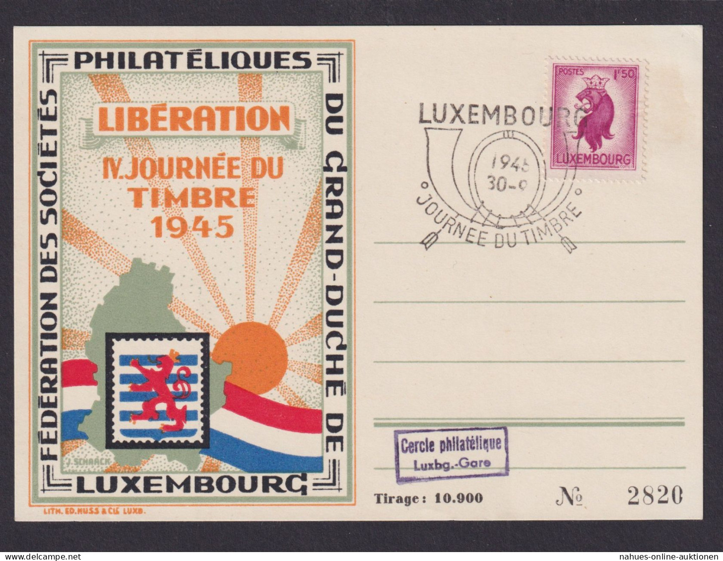 Luxemburg Philatelie Briefmarkenausstellung Schön Gestalt. Künstler Anlasskarte - Cartas & Documentos