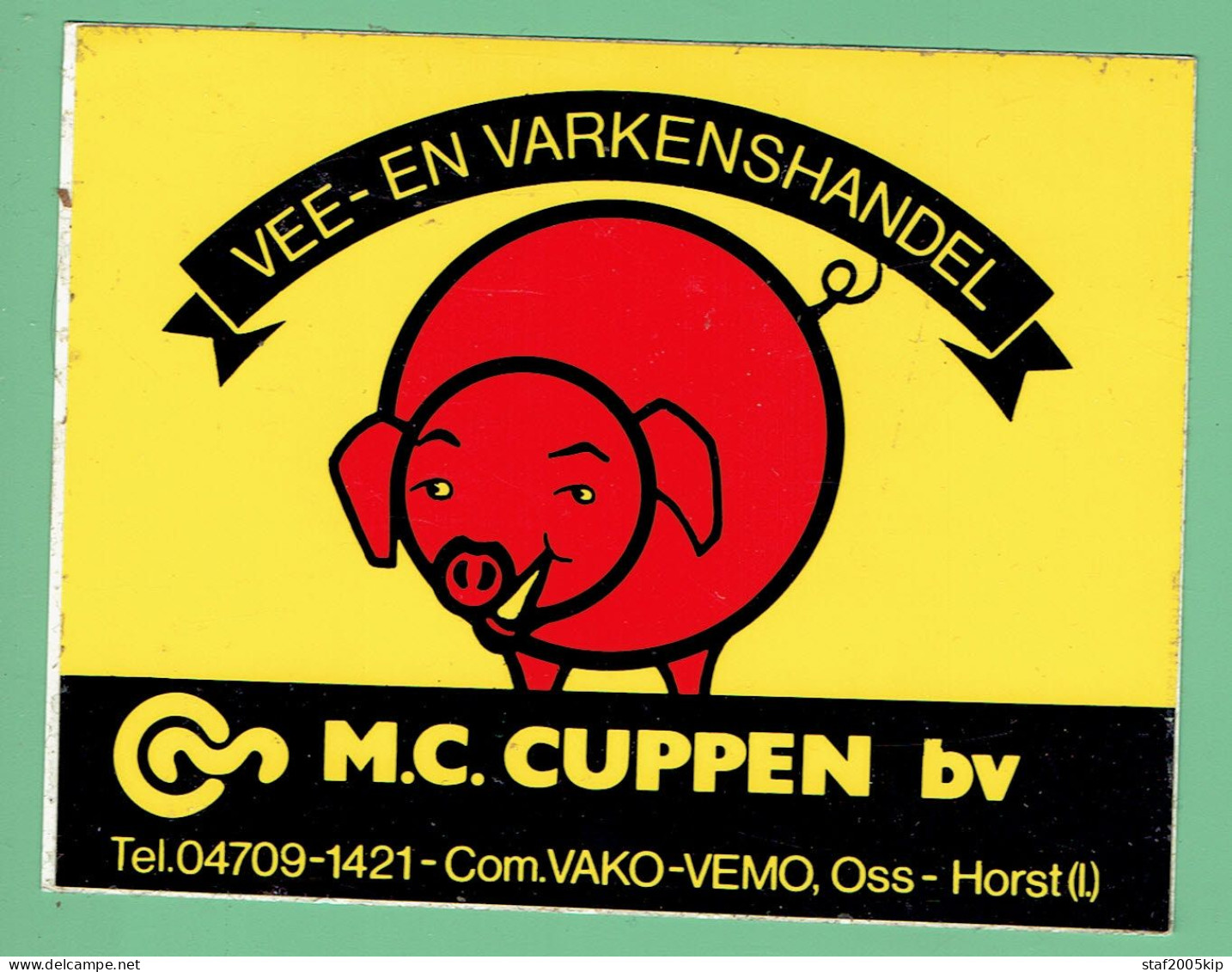 Sticker - VEE-EN VARKENSHANDEL - M.C. CUPPEN Bv - Com.VAKO-VEMO, Oss-Horst - Stickers