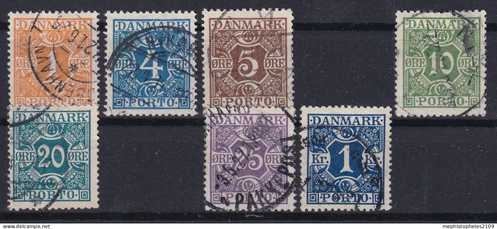 DENMARK 1921 - Canceled - Mi 9, 10, 11, 13, 14, 16, 17 - Postage Due - Strafport