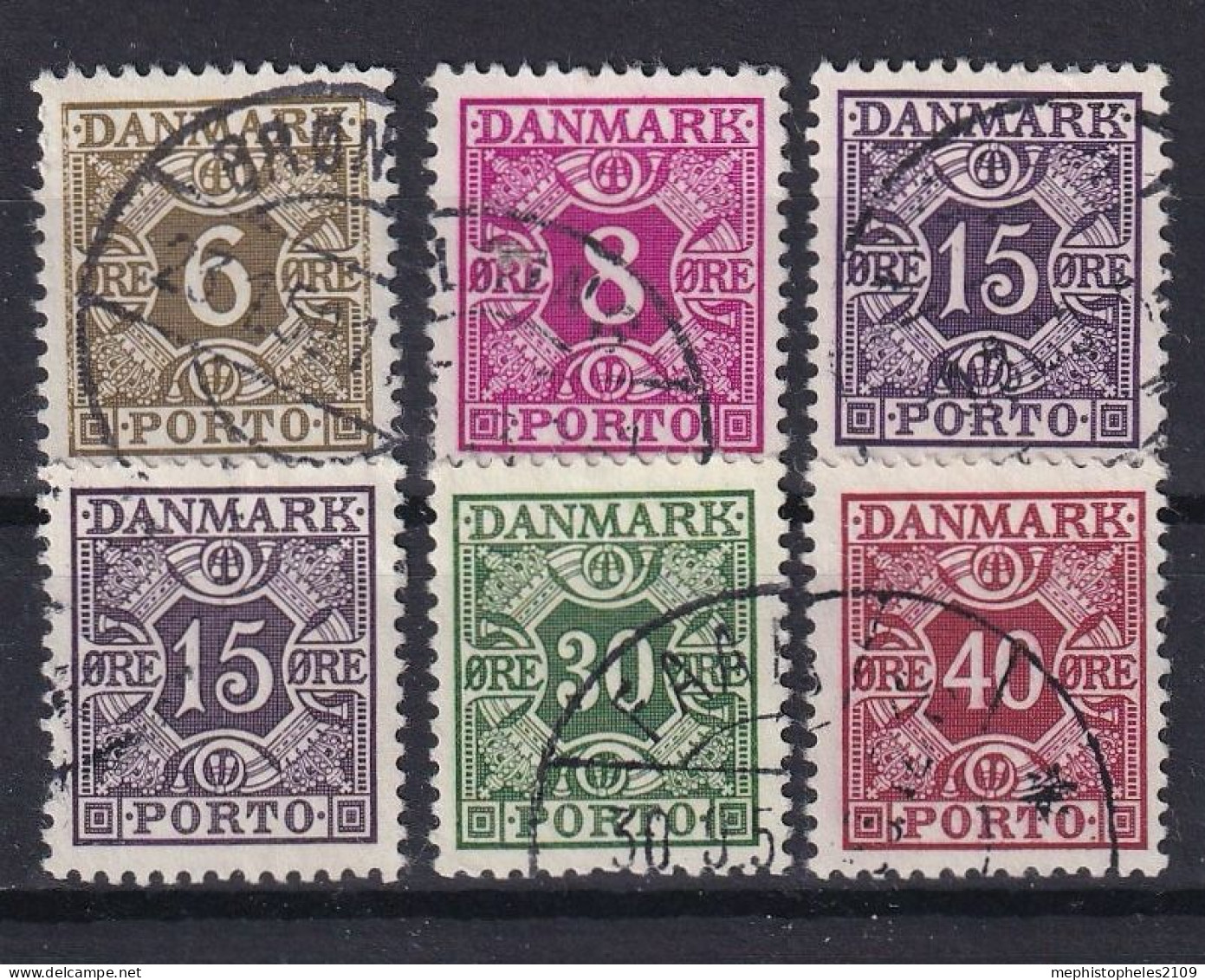 DENMARK 1937 - Canceled - Mi 33, 34, 35a, 35b, 36, 37 - Complete Set! - Oblitérés