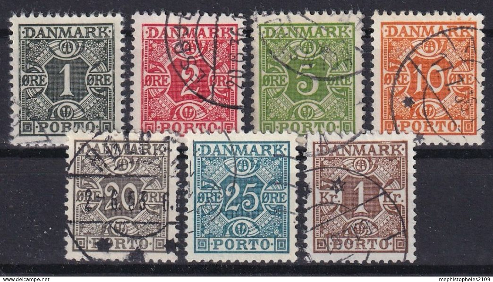 DENMARK 1934 - Canceled - Mi 25-31 - Complete Set! - Usado